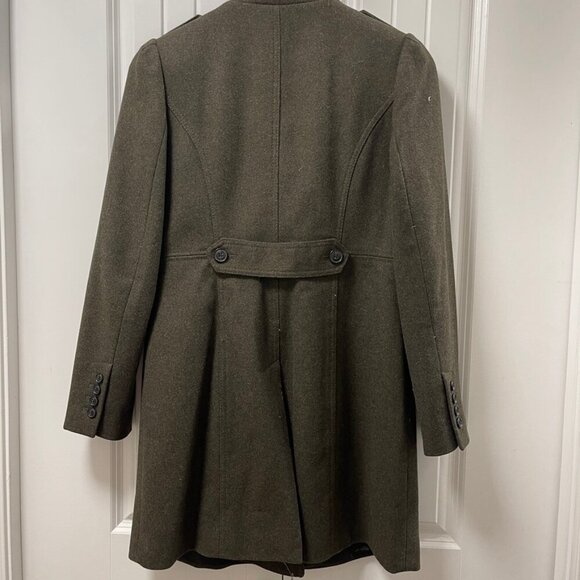 Banana Republic Melton Wool Long Military Jacket Green - SP - Picture 12 of 16